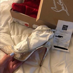 Louboutin Twistissima Strass 37.5 Silver/Crystal